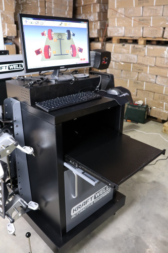 Изображение товара Стенд сход-развал 3D двухкамерный с кабинетом и стальной стойкой в интернет-магазине 3Стойки