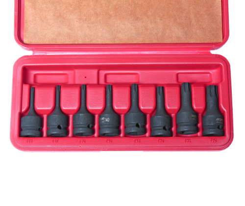Изображение товара Набор головок торцевых 1/2" TORX (Т25-Т60) ударных L=60мм 8 предметов в кейсе JTC в интернет-магазине 3Стойки