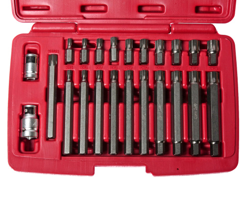 Изображение товара Набор бит 1/2" 3/8" RIBE RM5-RM14 2 держателя 23 предмета в кейсе JTC в интернет-магазине 3Стойки