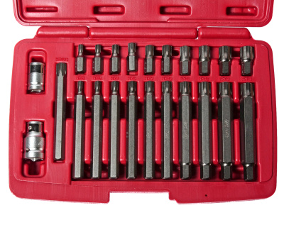 Изображение товара Набор бит 1/2" 3/8" RIBE RM5-RM14 2 держателя 23 предмета в кейсе JTC в интернет-магазине 3Стойки