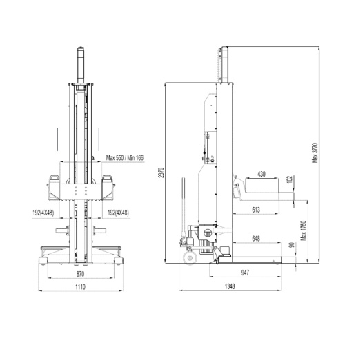 Изображение товара Колонны подкатные (4 шт х 5,5 тонн) EQTREE CL 1055 в интернет-магазине 3Стойки
