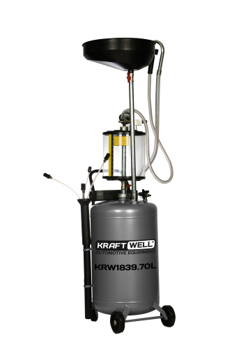 Изображение товара KRW1839.70L Установка для слива и откачки масла/антифриза с подъемной ванной и мерной емкостью, мобильная, объем 70 л в интернет-магазине 3Стойки