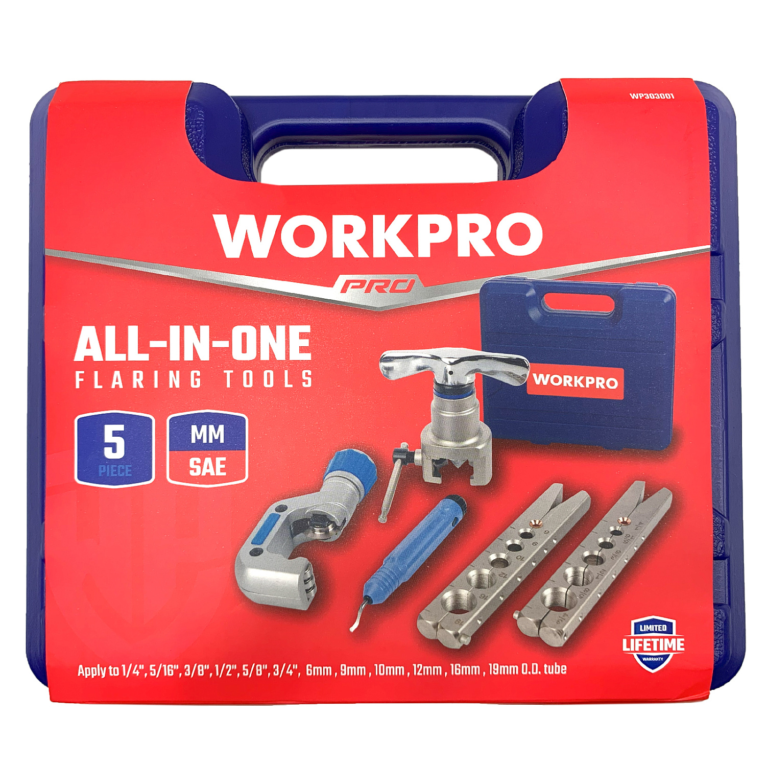 Изображение товара Набор для развальцовки труб ММ/ДЮЙМ WP303001 WORKPRO в интернет-магазине 3Стойки