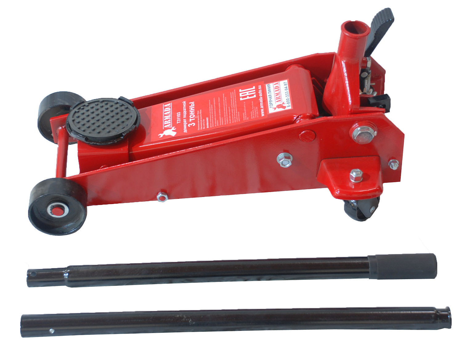 Изображение товара Домкрат подкатной T31103 ARMADA 3т в интернет-магазине 3Стойки