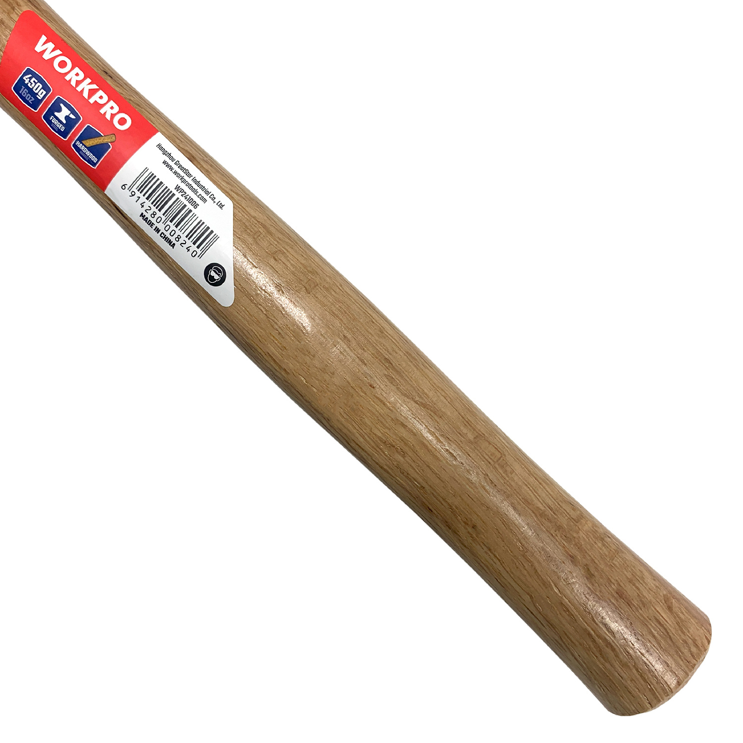 Изображение товара Молоток столярный с деревянной рукояткой 450гр WP241006 WORKPRO в интернет-магазине 3Стойки