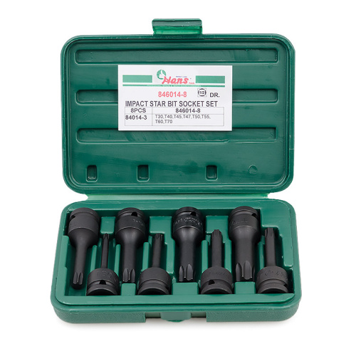 Изображение товара Комплект ударных бит Torx 1/2' Hans, 846014-8 в интернет-магазине 3Стойки