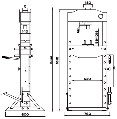 Изображение товара Пресс 30 т, ручной и пневмопривод, сварная рама в интернет-магазине 3Стойки