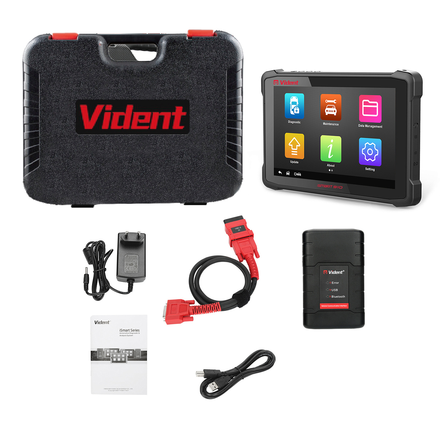 Изображение товара Сканер диагностический проф. OBD2 ISMART910 VIDENT в интернет-магазине 3Стойки