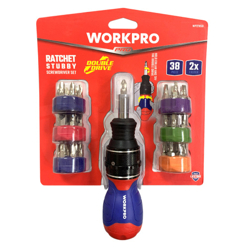 Изображение товара Отвертка 2X DRIVE 38-в-1 короткая с трещоткой WP221050 WORKPRO в интернет-магазине 3Стойки