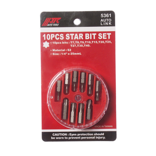 Изображение товара Набор бит 1/4" TORX Т7-Т40 10 предметов в боксе JTC в интернет-магазине 3Стойки