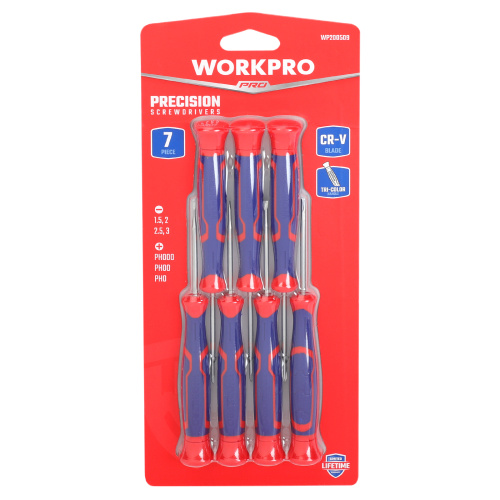 Изображение товара Отвертки для точной механики PH+SL набор 7шт проф WP200509 WORKPRO в интернет-магазине 3Стойки