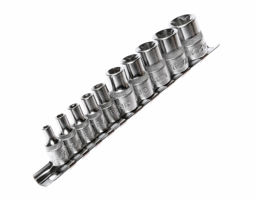 Изображение товара Набор головок торцевых 1/4"-3/8" TORX Е4-Е18 10 предметов JTC в интернет-магазине 3Стойки