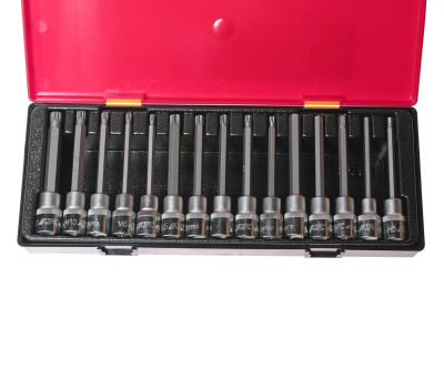 Изображение товара Набор головок и бит-головок 1/2" TORX,HEX,SPLINE 15 предметов в кейсе JTC в интернет-магазине 3Стойки
