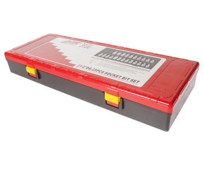 Изображение товара Набор бит-головок 1/2" HEX H4-H14, TORX T20-T60,SPLINE M5-M12 25 предметов JTC в интернет-магазине 3Стойки