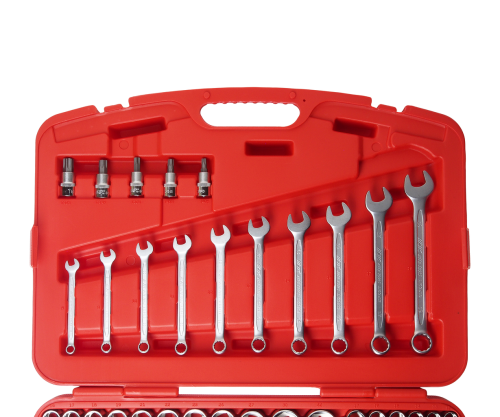 Изображение товара Набор инструментов 123 предмета слесарно-монтажный 1/4",3/8",1/2" 6-ти гран. метрич/дюйм в кейсе JTC в интернет-магазине 3Стойки