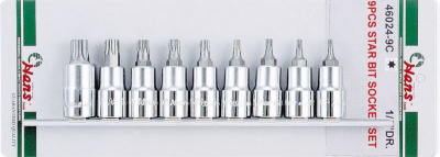 Набор торцевых головок TORX 1/2' Hans, 46024-9C