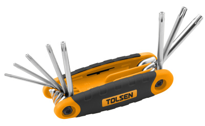 TOLSEN Набор Torx, T9H-T40H, с отверстием, складной, 8 предметов